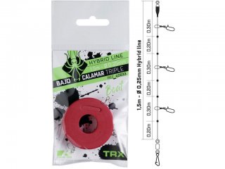 Kali Kunnan Bajo Calamar Triple Red 1.50m 0.25mm
