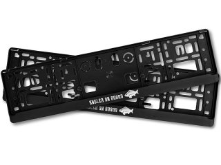 Delphin Angler On Board 3D License Plate Holder 2pcs